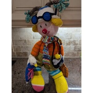 Hand Knitted Stuffed‎ Toy Clown, Jean Greenhowe Red Nose Gang Collections